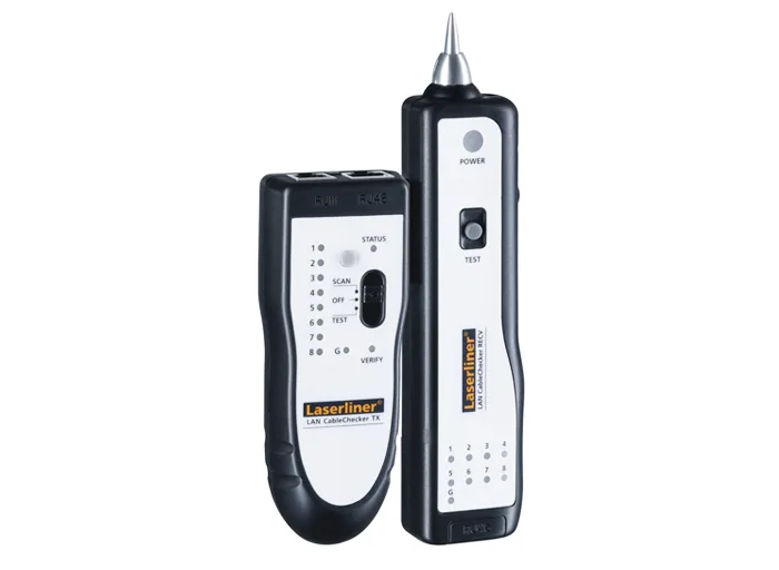 Set de comprobadores para cables LAN, SAT, TV, teléfono y audio, con emisor y receptor