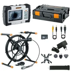 Cámara profesional de inspección por vídeo formado por VideoControl-Master y PipeControl LevelFlex-Camera
