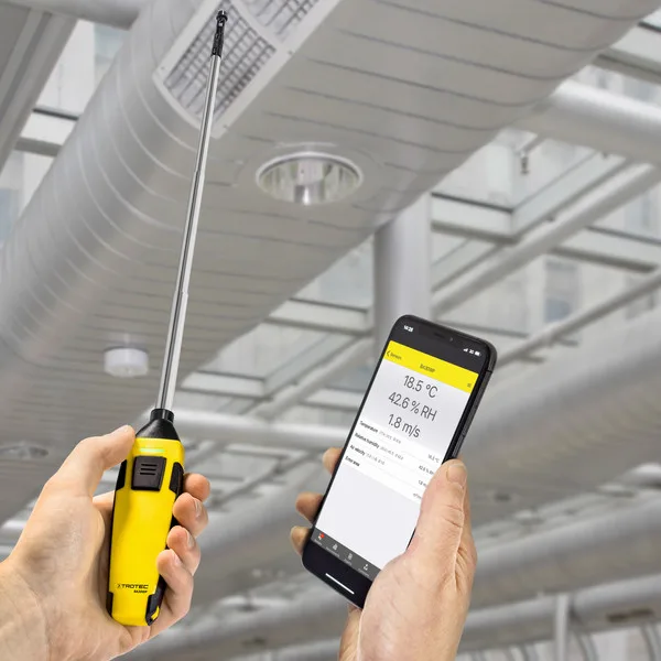 Anemómetro digital de hilo caliente BA30WP bluetooth