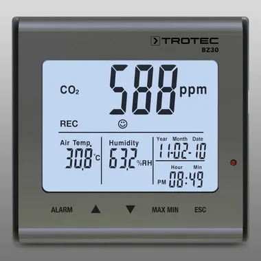 Medidor de CO2 BZ30 con registrador de datos de la  calidad de aire